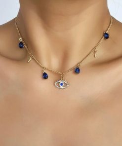 Rhinestone Eye Necklace