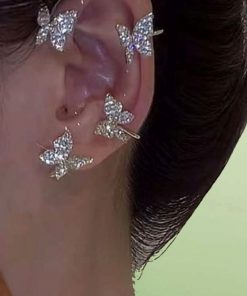 Rhinestone Fairy Butterflies Ear Cuff