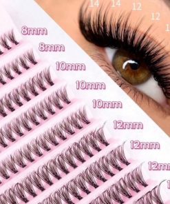 60pc Cluster False Eyelash C Curl 12mm Salon Style Natural Look